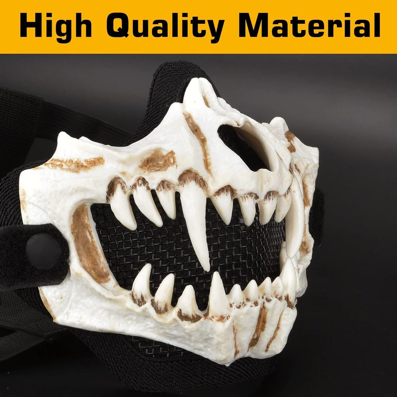 Guayma Airsoft Half Face Skull Masks Tactical Face Protection Mesh Mask for Halloween Cosplay Paintball CS Games - Image 4